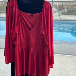 Torrid plus size,  2 pcs, smock neck, baby doll, 1 red, 1 black 4X/26W